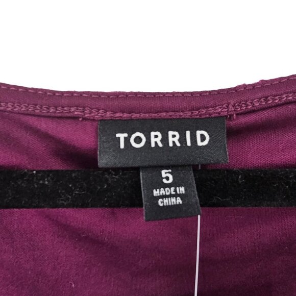 Torrid Bodysuit Corset 5X Lace Seamed Lace Up Bodysuit Purple Floral New - Picture 8 of 9